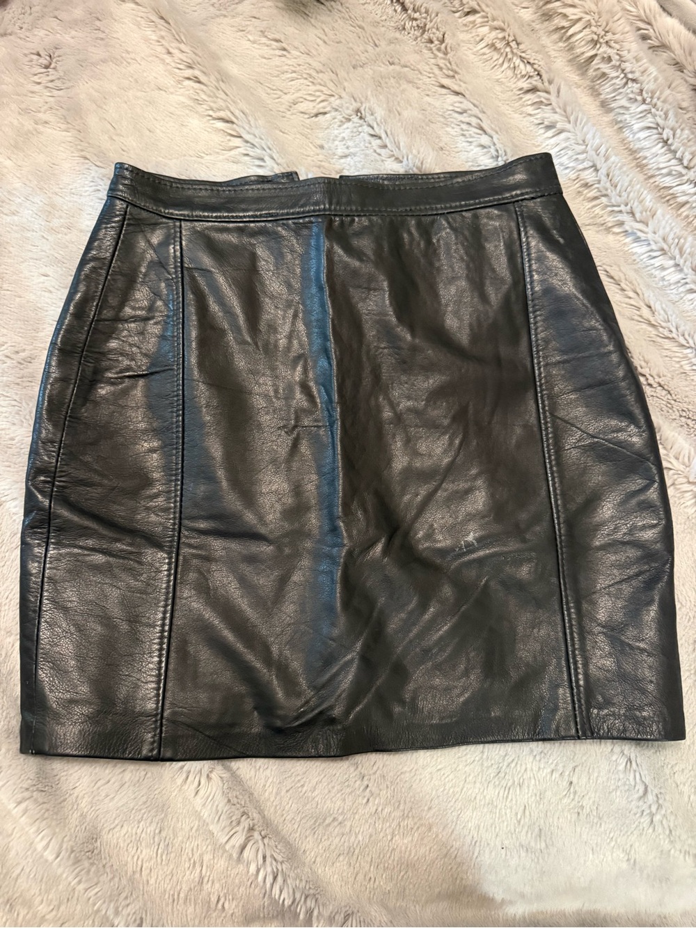 Vintage Black Leather Mini Skirt